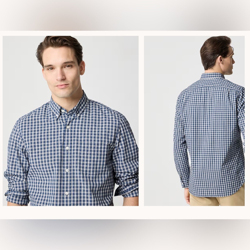 J. Crew Men's Purple Gingham Shirt